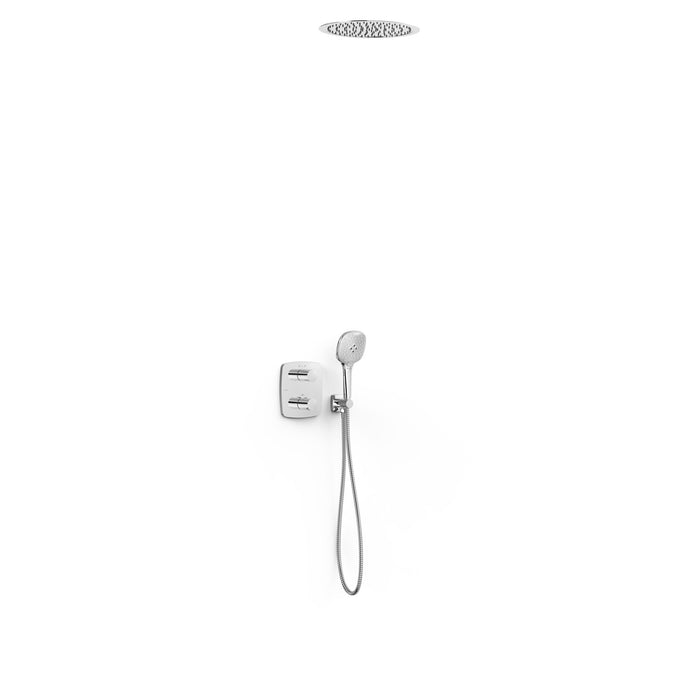 TRES 21725005 THERM-BOX 2-Way Built-In Thermostatic Shower Faucet Kit Chrome Color