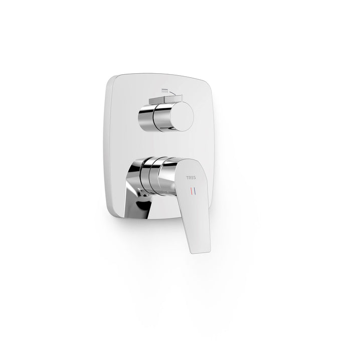 TRES 21728110 RAPID-BOX View Piece for 2-Way Flush-Mounted Box Chrome Color