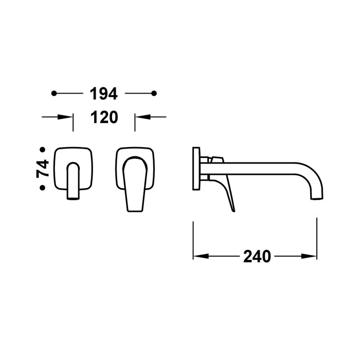 TRES 21730022 CANIGÓ Pieza Vista para Cuerpo Empotrado De Lavabo Color Cromo