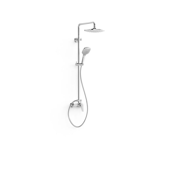 TRES 21731221 CANIGÓ 2-Way Wall-Mounted Single-Handle Faucet Set Telescopic Shower Chrome Color