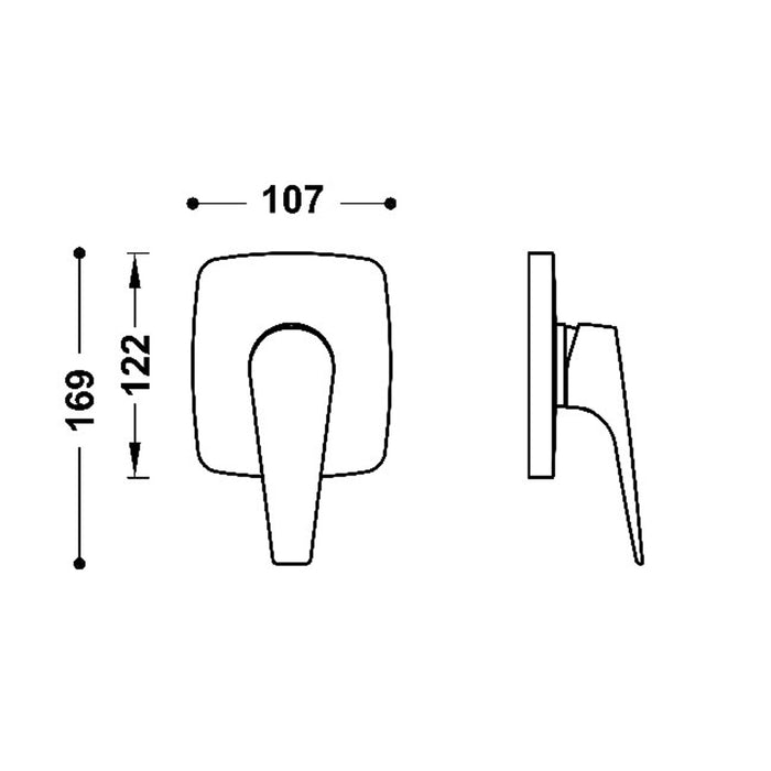 TRES 21827810 RAPID-BOX Pieza Vista para Caja Empotrada de 1 Vía Color Cromo