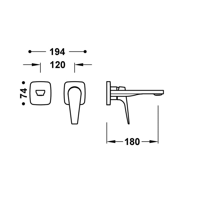 TRES 21830023 CANIGÓ PLUS Pieza Vista para Cuerpo Empotrado De Lavabo Color Cromo