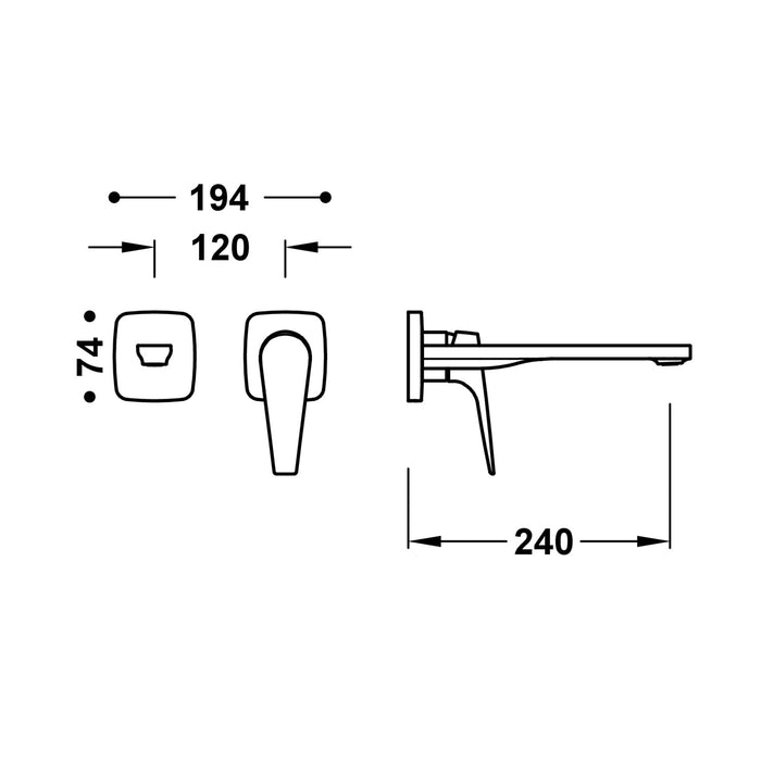 TRES 21830024 CANIGÓ PLUS Pieza Vista para Cuerpo Empotrado De Lavabo Color Cromo
