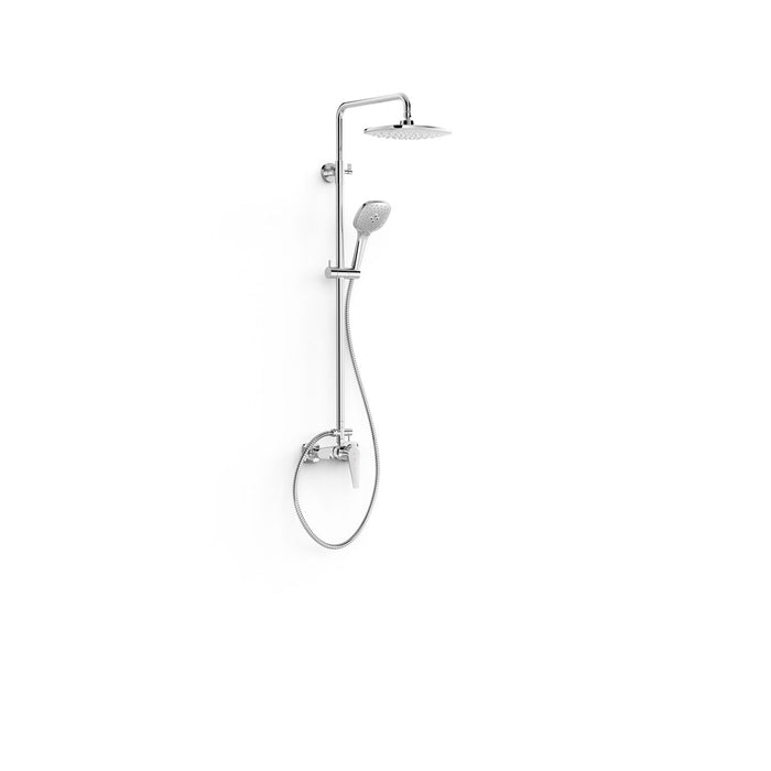 TRES 21831221 CANIGÓ PLUS 2-Way Wall-Mounted Single-Handle Faucet Set Telescopic Shower Chrome Color
