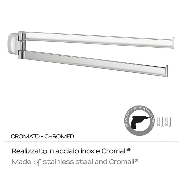 GEDY ST231300100 STELVIO Toallero Doble Cromo