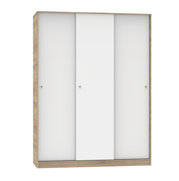 MUEBLES PITARCH Armario 3 Puertas Correderas Roble Cambrian/Blanco