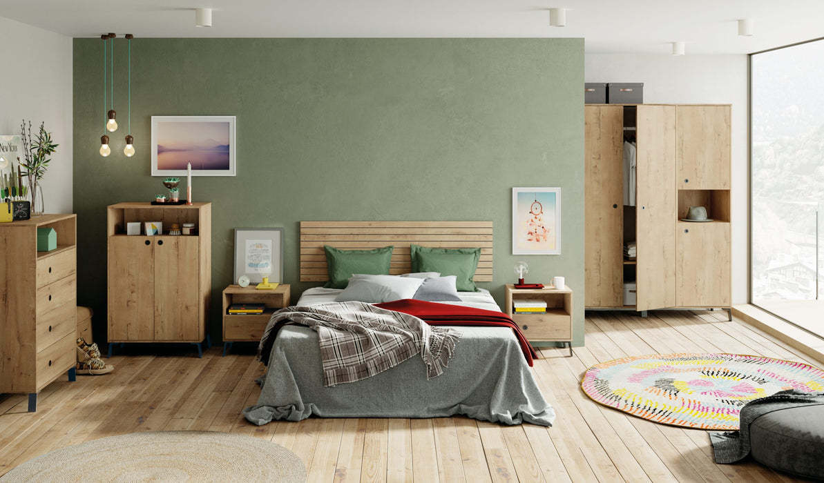 MUEBLES PITARCH Cabecero Camila con Serigrafía Roble Gold serigrafiado