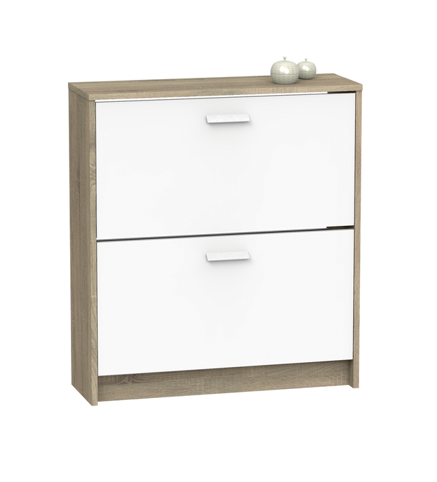 MUEBLES PITARCH Shoe Cabinet 2 Doors Tibet Cambrian Oak/White