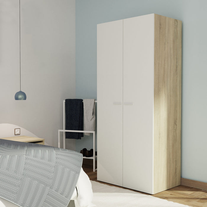 MUEBLES PITARCH Armario 2 Puertas Tibet Roble Cambrian/Blanco