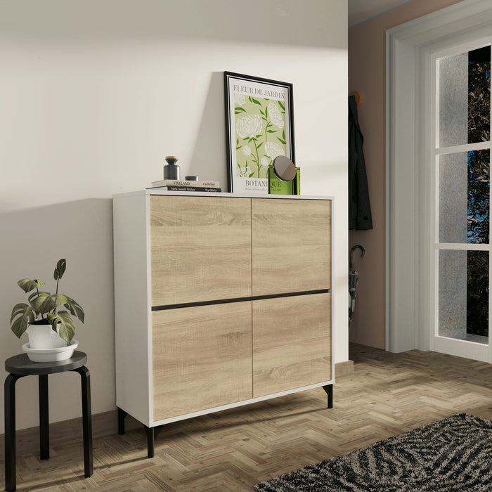 MUEBLES PITARCH Entryway Shoe Rack Tokyo White/Cambrian Oak