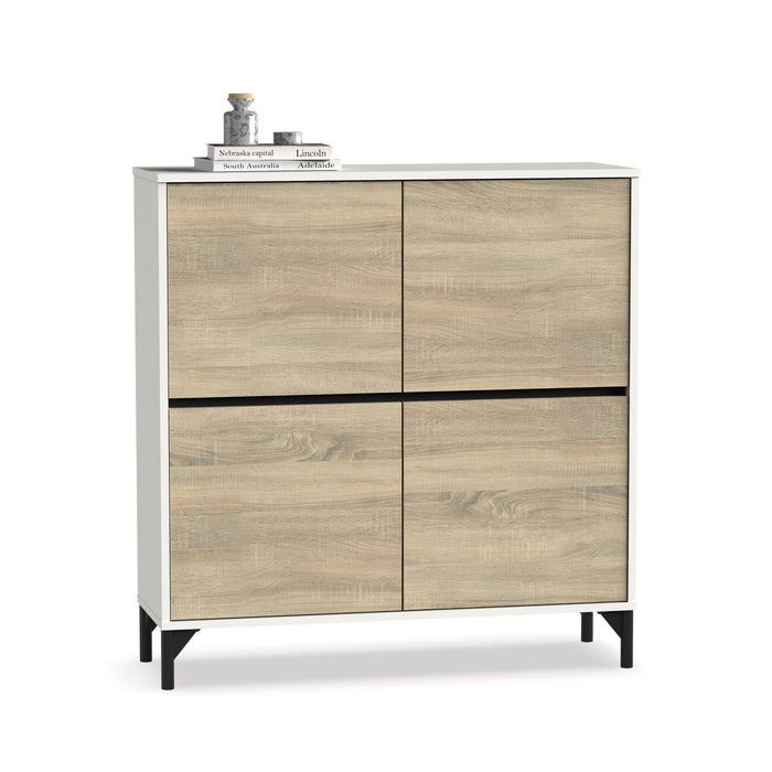 MUEBLES PITARCH Entryway Shoe Rack Tokyo White/Cambrian Oak