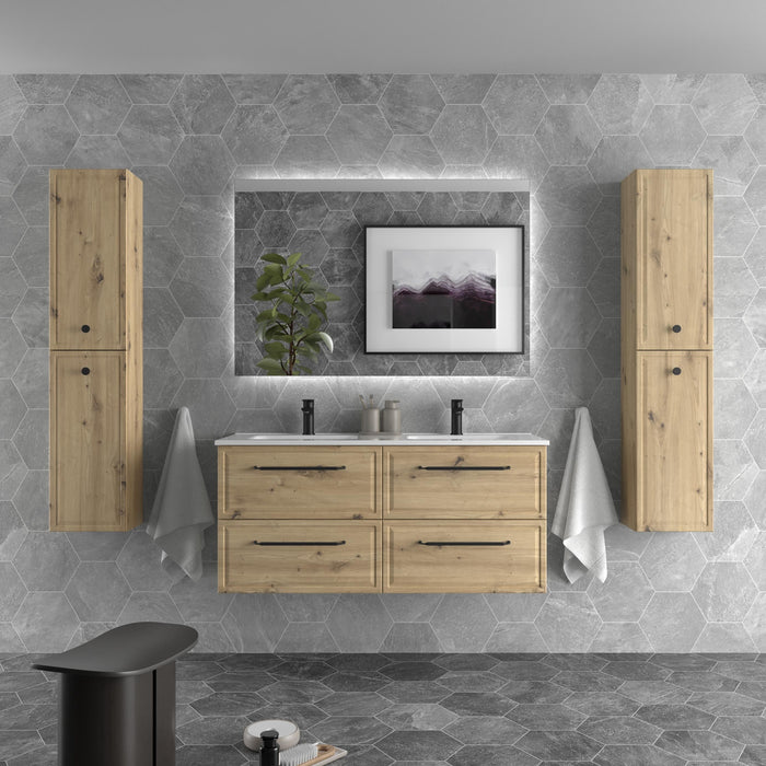 SALGAR 121799 RUNA Mueble de Baño 2 pozas Porcelana 120cm Roble