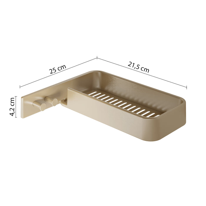 GEDY A9198800000 IL GIGLIO Porta objetos angular con percha oro mate