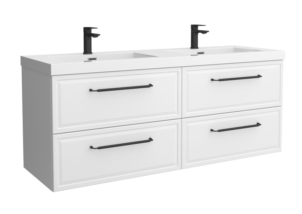 SALGAR 121801 RUNA Mueble de Baño 2 pozas Carga Mineral 140cm Blanco Mate