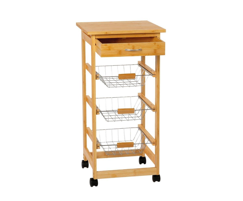 ANDREA HOUSE CC72079 Carro Verdulero De Bambú 37x37x77 CM