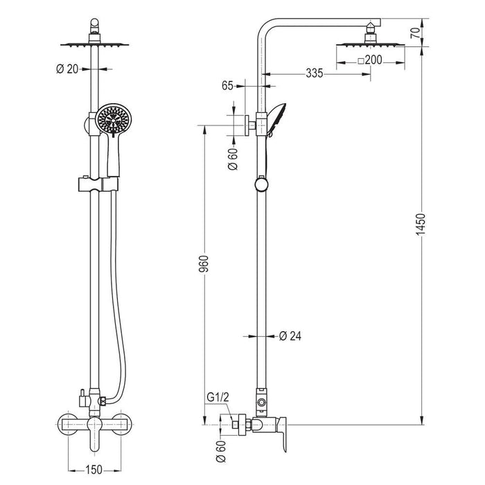 LLAVISAN L124314 SIOUX ROUND PLUS Columna Ducha monomando