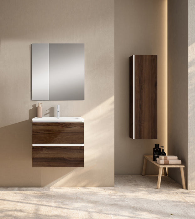 VISOBATH GRANADA Complete Set of Wall Hung Bathroom Furniture 2 Drawers Valenti Color White Handle