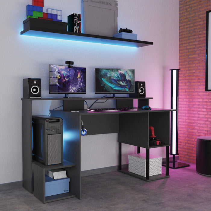 MUEBLES PITARCH Mesa Gamer Neru Gris/pata negra