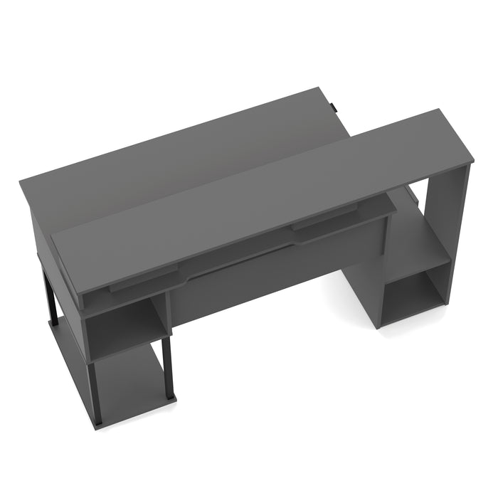 MUEBLES PITARCH Mesa Gamer Neru Gris/pata negra