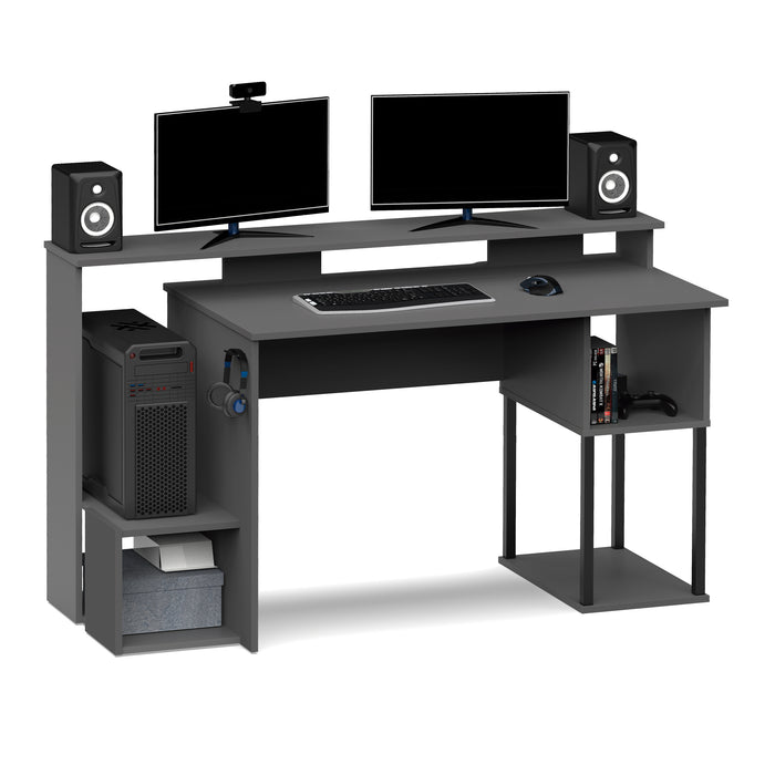 MUEBLES PITARCH Mesa Gamer Neru Gris/pata negra