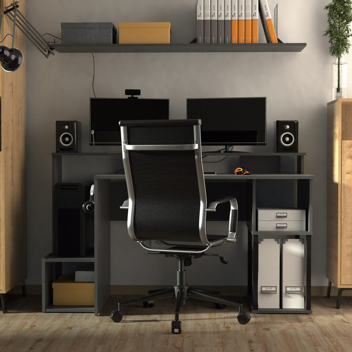 MUEBLES PITARCH Mesa Gamer Neru Gris/pata negra