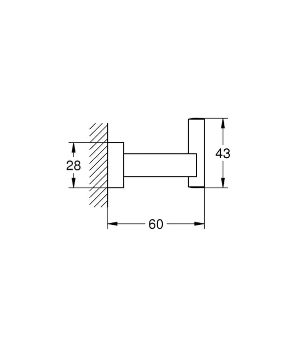 GROHE 40 511 AL1 ESSENTIALS CUBE Percha Colgador Grafito Cepillado