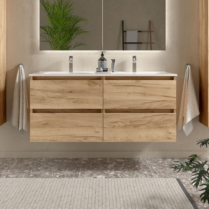 SALGAR 96312 BEQUIA Bathroom Cabinet with Sink 120 cm Roble África