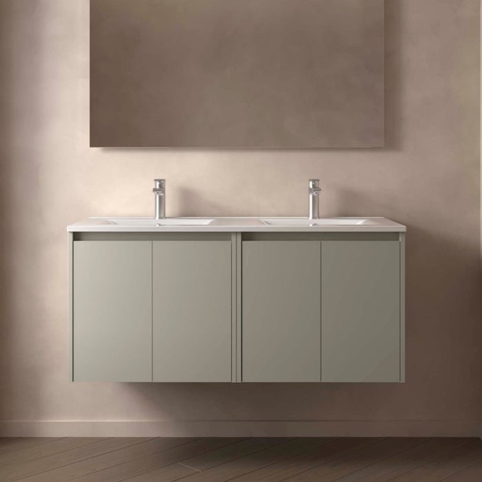SALGAR 118463 NOJA Mueble+Lavabo 4 Puertas 120 cm Color Gris Satinado