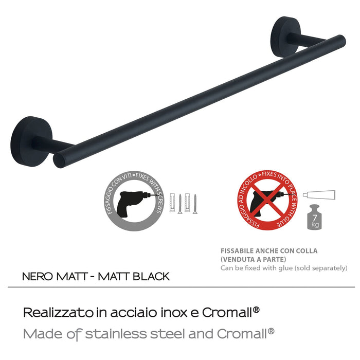 GEDY 23214514200 EROS Towel Rack 45 cm Matte Black