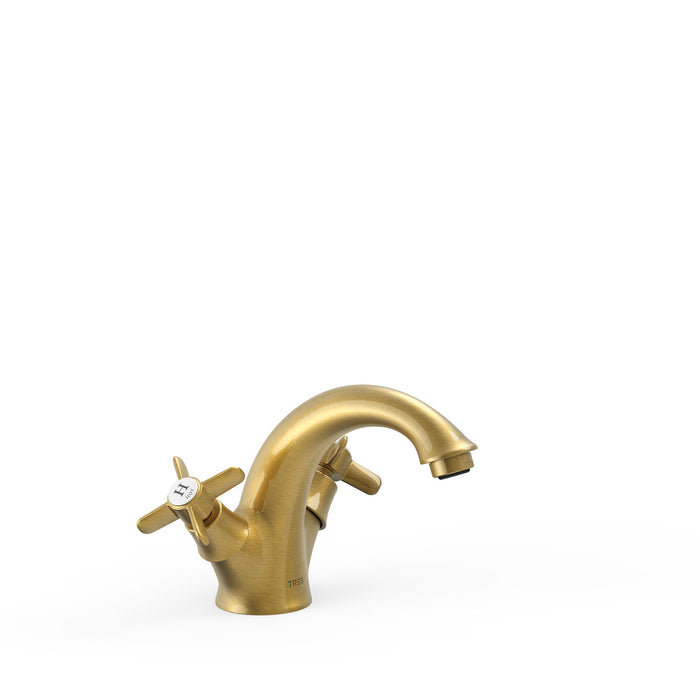 TRES 24210201LV TRES CLASIC Grifo Bimando para Lavabo Color Latón Viejo