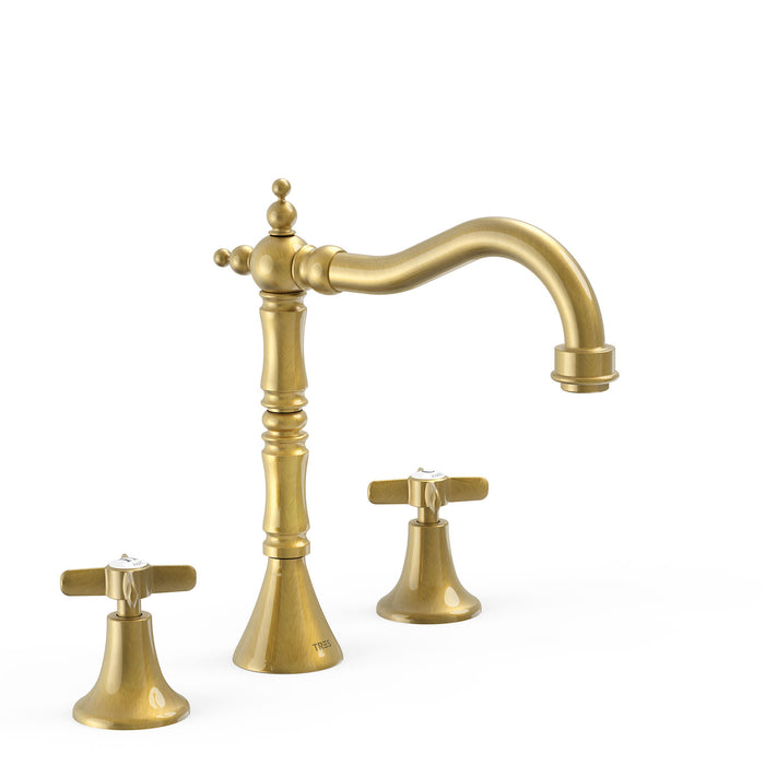 TRES 24210501LV TRES CLASIC Two-Handle Countertop Sink Old Brass Color