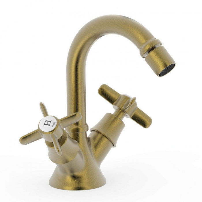 TRES 24212201LM TRES CLASIC Double Handle Bidet Faucet Matte Old Brass Color