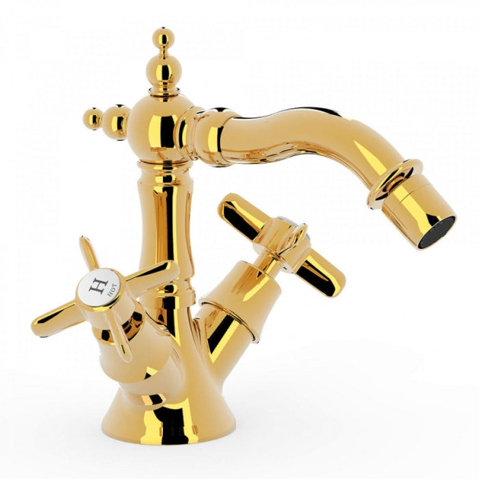 TRES 24212202OR TRES CLASIC Two-Handle Bidet Faucet 24K Gold Color