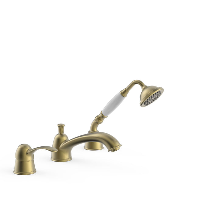 TRES 24214501LM TRES CLASSIC Single-lever Mixer Tap for Bathtub Edge Old Matte Brass Color