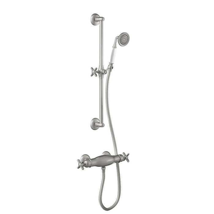 TRES 24216402AC TRES CLASIC Wall Mounted Thermostatic Shower Faucet Kit Steel Color