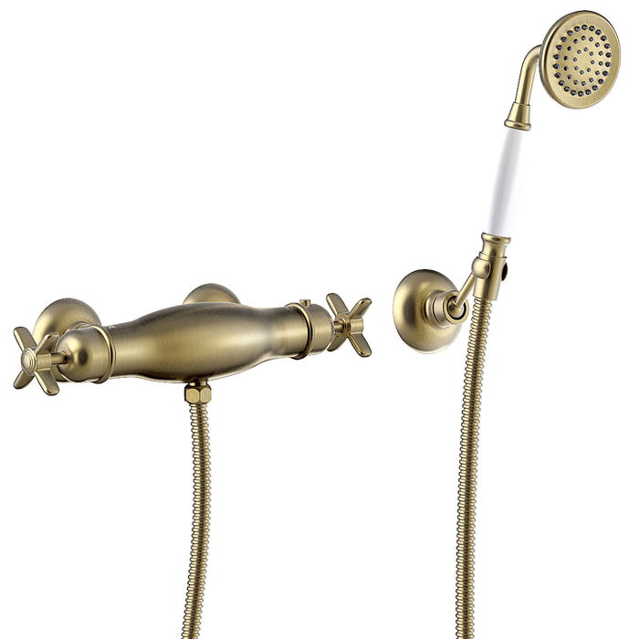 TRES 24216409LM TRES CLASSIC Wall-Mounted Thermostatic Shower Faucet Old Matte Brass Color