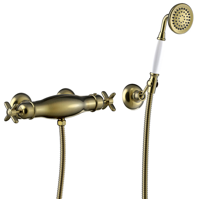 TRES 24216409LV TRES CLASIC Wall-Mounted Thermostatic Shower Faucet Old Brass Color