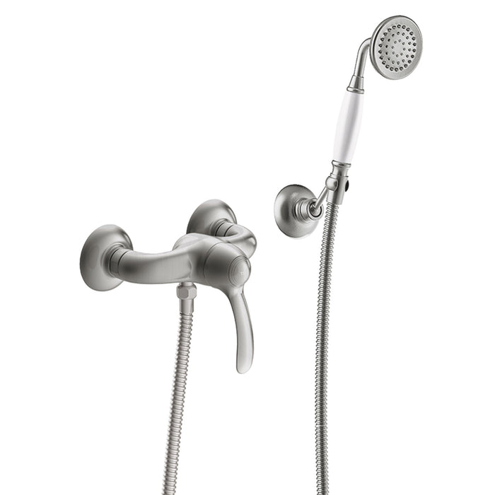 TRES 24216701AC TRES CLASIC Wall-Mounted Single-Handle Shower Faucet Steel Color