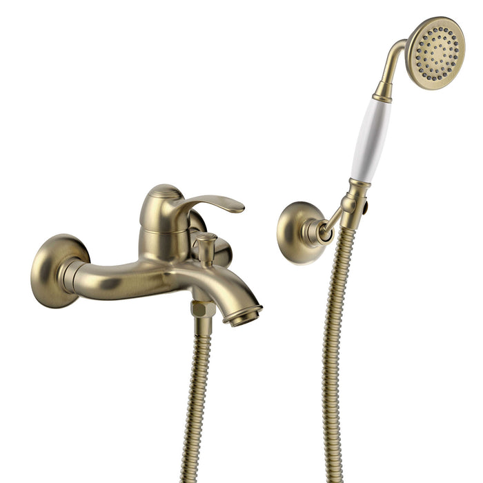 TRES 24217001LV TRES CLASSIC Wall-Mounted Single-Lever Faucet for Bathtub and Shower Old Brass Color