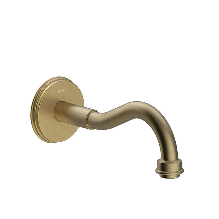 TRES 24217301LM TRES CLASIC Fixed Wall Spout Matte Old Brass Color