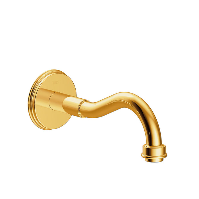 TRES 24217301OR TRES CLASIC Fixed Wall Spout 24K Gold Color
