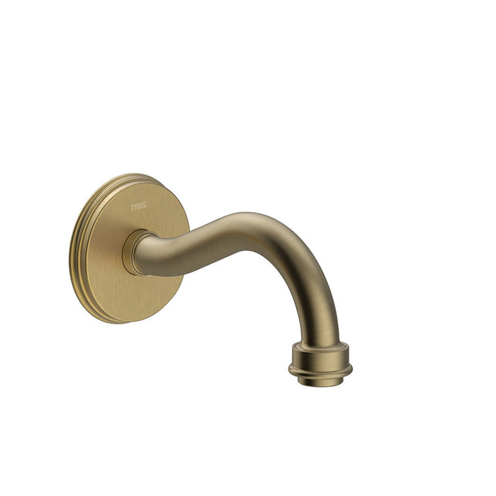 TRES 24217302LM TRES CLASIC Fixed Wall Spout Matte Old Brass Color
