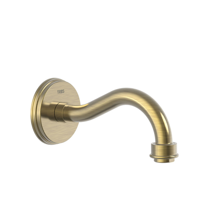 TRES 24217302LV TRES CLASIC Fixed Wall Spout Old Brass Color