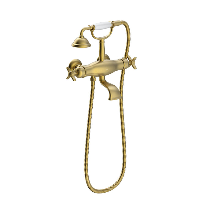 TRES 24217609LM TRES CLASSIC Wall-Mounted Thermostatic Mixer Tap for Bathtub and Shower Old Matte Brass Color