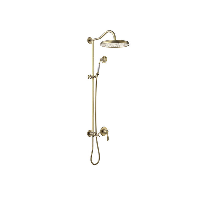 TRES 24217703LV TRES CLASIC 1-Way Recessed Single-Handle Mixer Tap Kit for Shower Old Brass Color