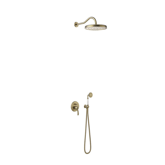 TRES 24218003LV TRES CLASSIC Built-in Single-lever Faucet Kit with 2 Ways for Shower Old Brass Color