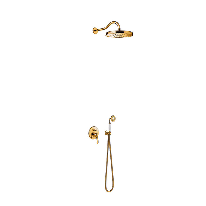 TRES 24218003OR TRES CLASIC 2-Way Recessed Single-Handle Mixer Tap Kit for Shower Color 24K Gold