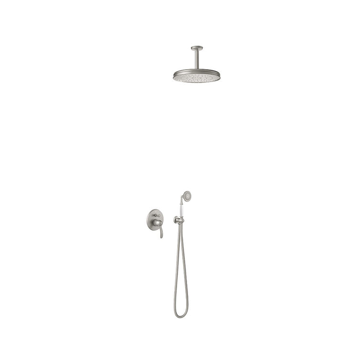 TRES 24218004AC TRES CLASSIC Built-in 2-Way Single-Lever Faucet Kit for Shower Steel Color