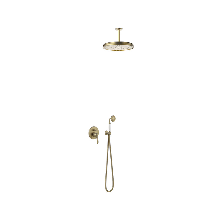 TRES 24218004LM TRES CLASSIC Built-in 2-Way Single-Lever Faucet Kit for Shower Old Matte Brass Color