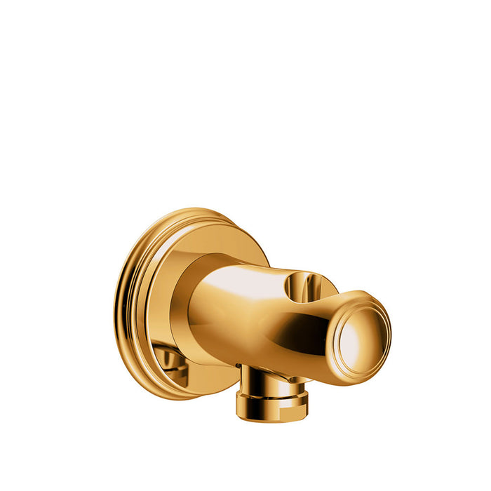 TRES 24218201OR TRES CLASIC Fixed Support with Water Inlet for Hand Shower and Hose 24K Gold Color